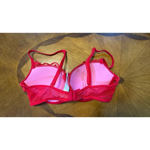 Victoria's Secret PINK red push up lace bra size 34c - Picture 2 of 5